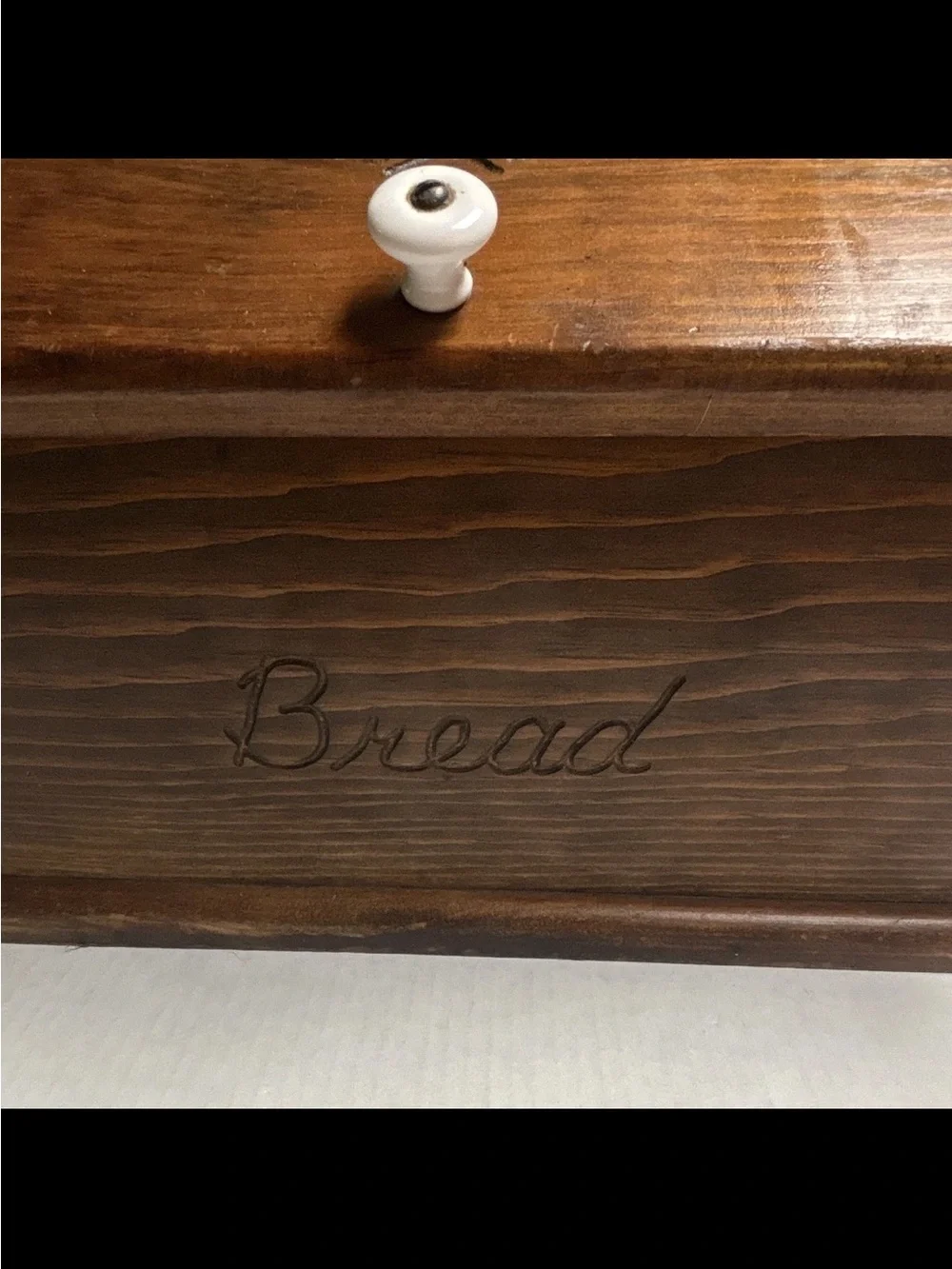 Vintage Handcrafted Wooden Bread Box Storage Chest in Brown
